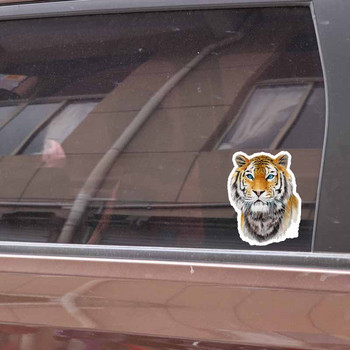 13x10cm Персонализирано животно Тигър Творчески стикери Декорация за стил на автомобил за броня Прозорец Телефон Китара Водоустойчив екстериор