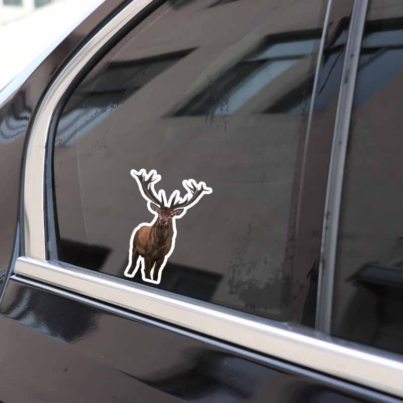 12x8 cm animacinis gyvūnas elnias automobilio lipdukas Kūrybinis lipdukas ant lango sunkvežimio kemperio gitara Naujovė, įbrėžimams atspari apdaila, grafinė PVC