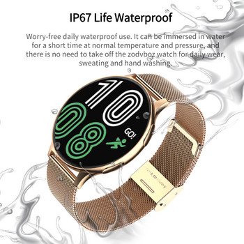 ZODVBOZ Нови дамски смарт часовник за Bluetooth обаждане, сърдечен ритъм, мониторинг на кръвното налягане, смарт часовници IP67, водоустойчив мъжки смарт часовник + кутия