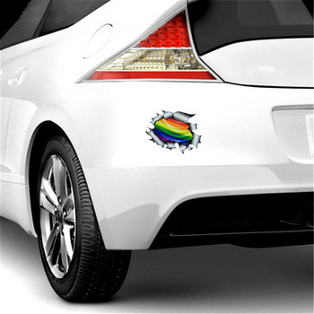 Водоустойчив красив  ЛГБТ Rainbow Flag мотив външен стикер за кола PVC Art Pattern KK Vinyl 16cm X 13cm