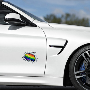 Αδιάβροχο Beautiful  LGBT Rainbow Flag Motif Εξωτερικό αυτοκόλλητο αυτοκινήτου PVC Art Pattern KK Vinyl 16cm X 13cm