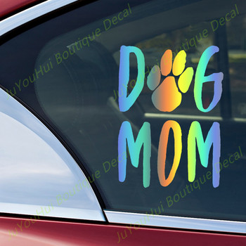 Εξωτερικά αξεσουάρ JuYouHui Decal Dog Mom Αυτοκόλλητα αυτοκινήτου βινυλίου Αδιάβροχα διακοσμητικά αυτοκινήτων σε φορητό υπολογιστή πίσω προφυλακτήρα αμαξώματος αυτοκινήτου