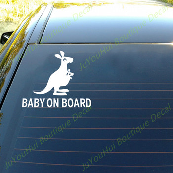 Εξωτερικά αξεσουάρ JuYouHui Decal Kangaroo Baby on Board Αυτοκόλλητα αυτοκινήτου βινυλίου αδιάβροχα διακοσμητικά αυτοκινήτων σε παράθυρο προφυλακτήρα αμαξώματος αυτοκινήτου