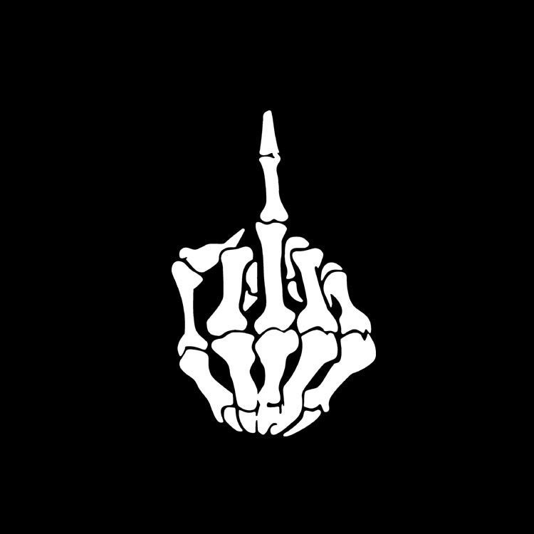 Kuuma peegeldavad SKULL keskmise sõrme autokleebised ja autoakna dekoratiivkleebis akna pagasiruumi vinüülist stiilis KK PVC15*10cm