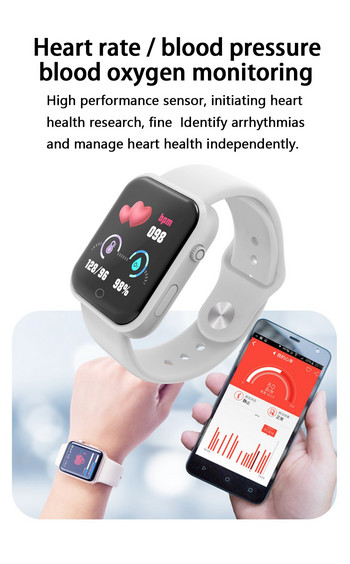 Smartwatch Sport Fitness Tracker Men Put Photo Sleep Fitness Message Reminder 1,44 Inch Dial Iwo