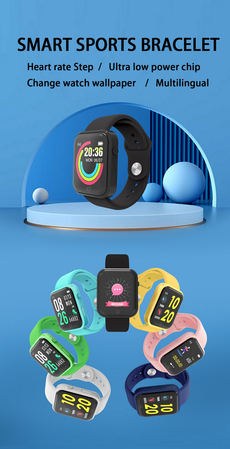 Okosóra Sport Fitness Tracker Férfiak Fényképes Alvás Fitness Üzenet Emlékeztető 1,44 hüvelykes számlap Iwo