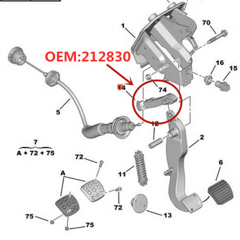 Κατάλληλο για Peugeot 206 206CC 207 207CC CLUTCH CONTROL MASTER CYLINDER OEM: 212830 CLUTCH PED ROD Κόλλα τοποθέτησης γραμμής συμπλέκτη