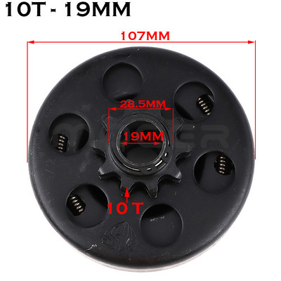 Ambreiaj centrifugal automat 19mm 20mm 10T 3/4" 10 dinți 420 lanț pentru piese de motor GO Kart Fun ATV Karting Minibike