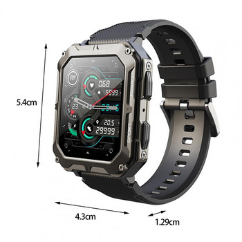 C20 Pro 2023 Нов военен смарт часовник за мъже IP68 Спорт на открито Фитнес тракер 24H Health Monitor Smartwatch за Android IOS