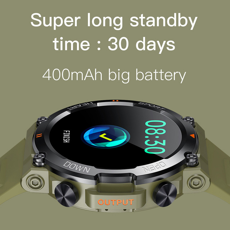 K56PRO 400 mA meeste nutikell südame löögisageduse vererõhu monitor Bluetoothiga ühilduv 5.0 Call Fitness Tracker spordi nutikell