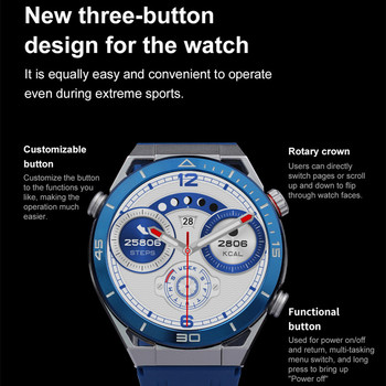 Έξυπνο ρολόι DT Ultra Mate Men Business NFC Ασύρματη φόρτιση BT Call Compass 1,5\