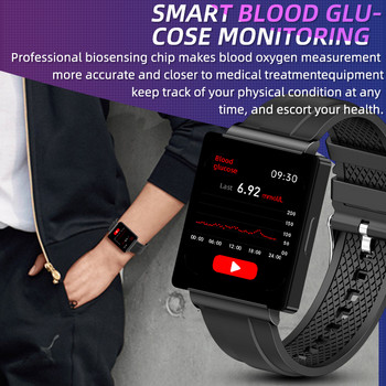 Έξυπνο ρολόι KS01 NFC Έλεγχος πρόσβασης Μουσική Άνδρες Γυναίκες Γυμναστήριο Καρδιακός ρυθμός BP γλυκόζη αίματος Θερμοκρασία σώματος Smartwatch