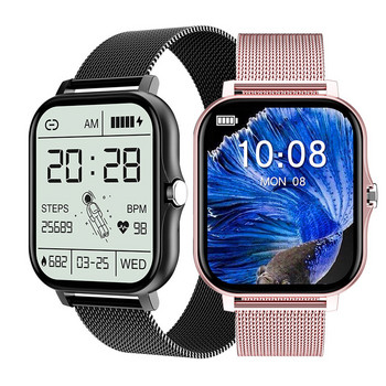 Смарт часовник SYNOKE Мъжки тънък електронен часовник с квадратен циферблат HD Bluetooth Call Водоустойчив спортен мъжки смарт часовник за Android