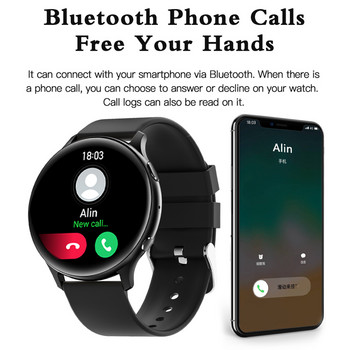 2023 Нов смарт часовник Мъжки кръгъл Смарт часовник Дамски часовници Bluetooth разговори Мъже Жени Фитнес гривна Персонализиран циферблат + Кутия за подарък