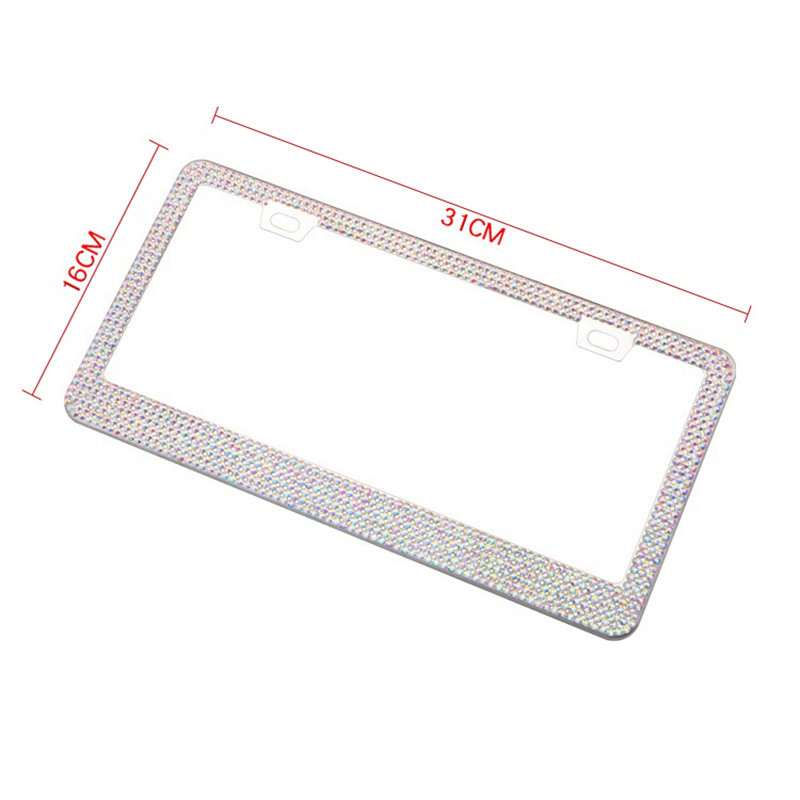 4 värvi USA mudeli numbrimärgi raam Bling Crystal naiste numbrimärgi raam Litsentsikaane hoidik Rhinestone auto juhiloa raam