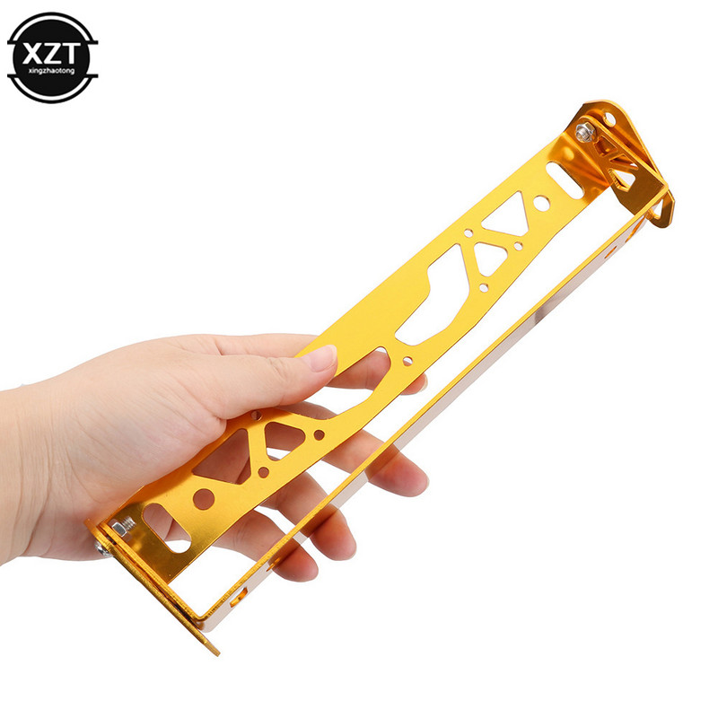 Cadrul plăcuței de înmatriculare auto Universal din aluminiu Power Racing JDM Styling Număr rotativ Rame plăcuței de înmatriculare Suport etichetă reglabil