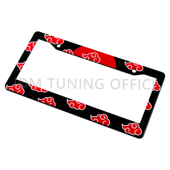 Akatsuki Red Cloud License Plate Frame JDM Car Racing Plastic License Plate Cover Universal For Car Styling Auto Accessories
