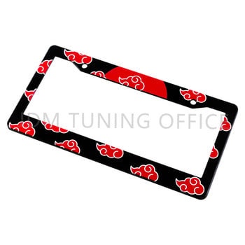 Akatsuki Red Cloud License Plate Frame JDM Car Racing Plastic License Plate Cover Universal For Car Styling Auto Accessories