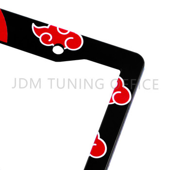Akatsuki Red Cloud Πλαίσιο πινακίδας κυκλοφορίας JDM Car Racing Πλαστικό κάλυμμα πινακίδας Universal για το στυλ αυτοκινήτου Αξεσουάρ αυτοκινήτου