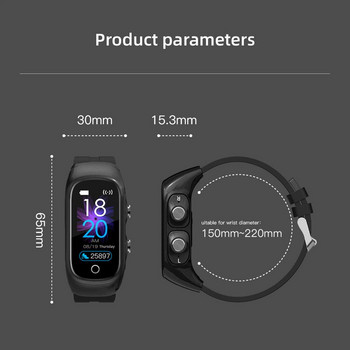 νέο ασύρματο ακουστικό N8 έξυπνης ζώνης TWS BT συμβατό με έξυπνα ρολόγια τηλεφώνου ακουστικών 5.0 το ρολόι είναι κατάλληλο για
