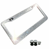 Kaasaskantav numbrimärgi raam Hõbedane Teemant Bling Glitter Crystal Rhinestone Bling Glitter Crystal Rhinestone universaalne vastupidav