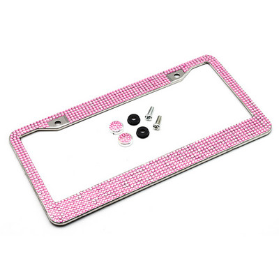 Kaasaskantav numbrimärgi raam Hõbedane Teemant Bling Glitter Crystal Rhinestone Bling Glitter Crystal Rhinestone universaalne vastupidav