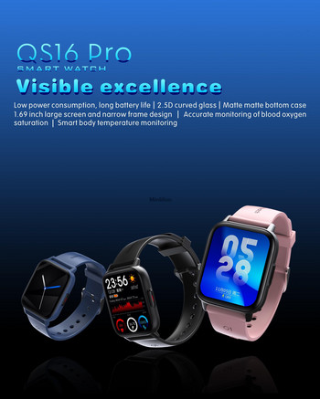 καλύτερο ανδρικό ρολόι QS16 Pro Smart Answer Call Fitness Tracker Υπολογιστής Γυναικείο Smartwatch Για γυναίκες άντρες Τηλέφωνο Android Οθόνη HD
