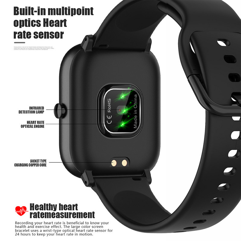 Ceas inteligent de înaltă calitate, rezistent la apă, ceas de 1,4 inci, cu modul multi-sport complet tactil pentru bărbați, monitor de ritm cardiac Fitbit pentru femei