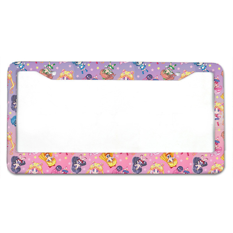 Anime Beauty Girl Sari Ameerika standardse alumiiniumsulamist auto numbrimärgi kate Autotarvikud Veekindel numbrimärgi kate