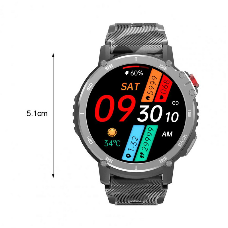 Nutikas käekell AMZ C22 elektrooniline käekell BT, mis helistab mitmele spordirežiimile 1,6-tolline digitaalne käekell välispordiks