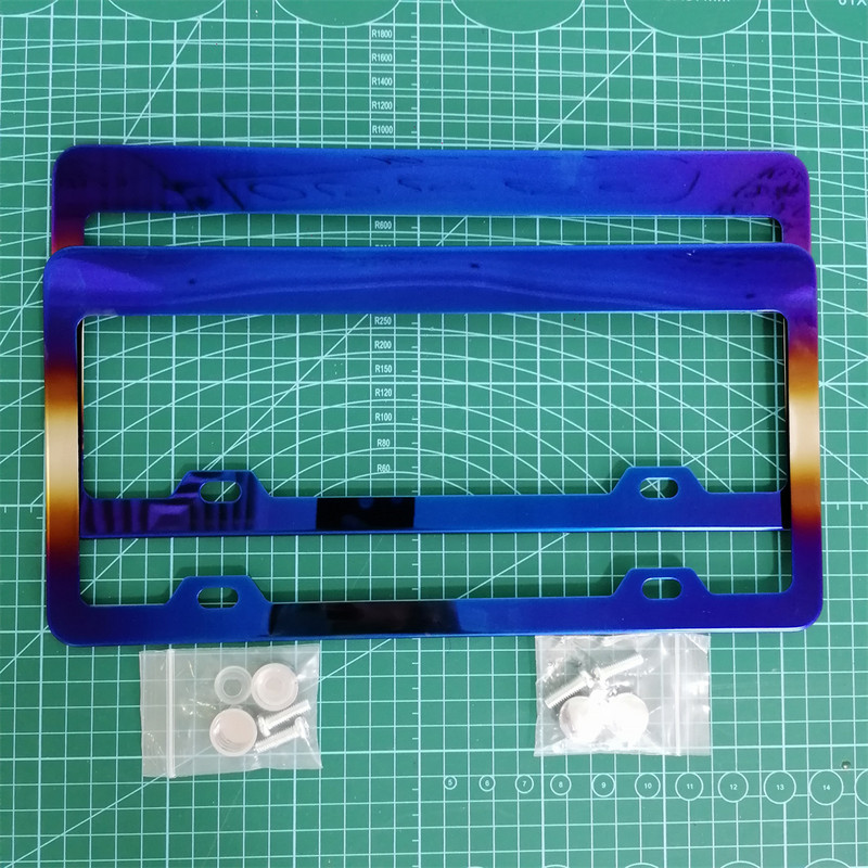 2tk uusim USA standardne roostevabast terasest auto numbrimärgi raam JDM Racing isiksus Blueing Auto numbrimärgi raami jaoks ACC