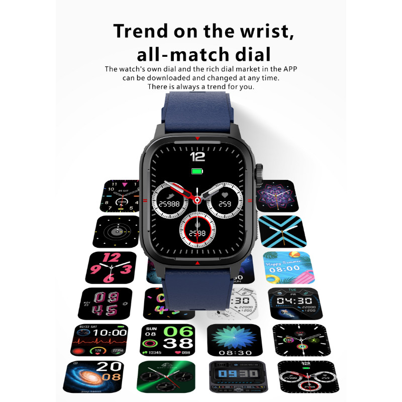 Novi Q25 pametni sat Bluetooth Poziv Glazba Reprodukcija Otkucaji srca Praćenje krvnog tlaka Spavanje Vježba Mjerač koraka Pametni sat za muškarce