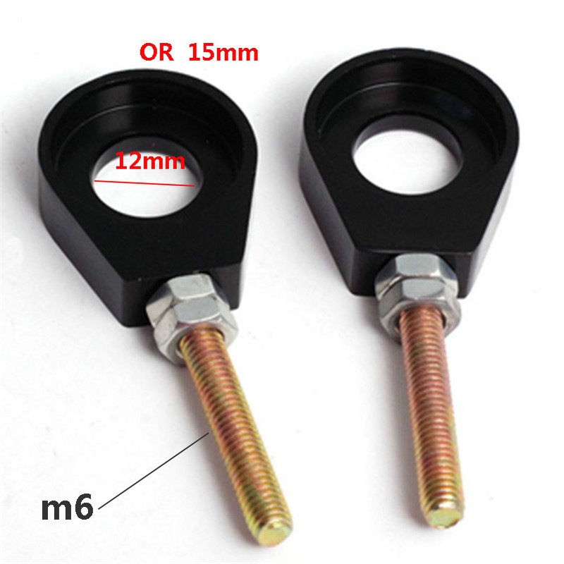 110cc 125cc 140cc aliuminio grandinės įtempiklio reguliatorius Dirt Bike Pit ATV motociklo paspirtukas 12mm arba 15mm galinio rato ašies anga