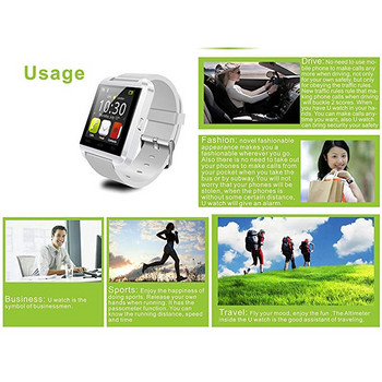 Bluetooth смарт часовник U8 сензорен екран смарт часовник телефон набиране повикване фитнес тракер музика снимка SMS крачкомер евтина гривна
