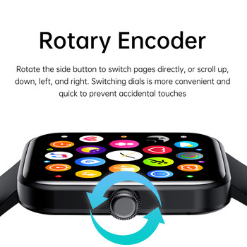 ChiBear Bluetooth Call Έξυπνο Ρολόι Ανδρικό Γυναικείο PPG Παρακολούθηση καρδιακών παλμών Περιστροφικό κουμπί αδιάβροχο Smartwatch Man Fitness Tracker+Box