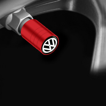 Καπάκια βαλβίδας στελέχους ελαστικών αυτοκινήτου Αλουμίνιο Καπάκια βαλβίδας στελέχους ελαστικών αυτοκινήτου Καπάκια βαλβίδας αέρα στελέχους τροχού αυτοκινήτου Αλουμινένια καλύμματα βαλβίδων αέρα στελέχους τροχού για Volkswagen VW GOLF Polo Tiguan PASSAT