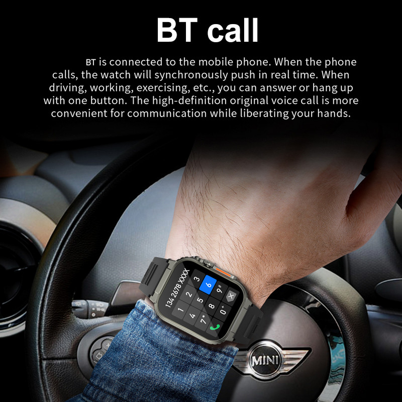 2023 NOU A70 ceas inteligent 2.0 inch BT Call SmartWatch pentru bărbați femei IP68 rezistent la apă ritm cardiac brățară fitness ceas sport inteligent