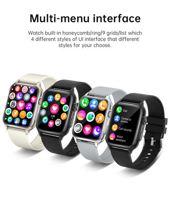 Смарт часовник Ultra за мъже Фитнес часовник 1,96-инчов екран Bluetooth Call Smartwatche IP67 Weriless Charging Business Smartwatch
