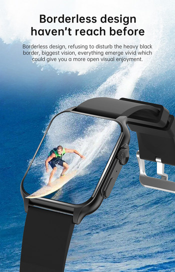 Έξυπνο ρολόι Ultra για άντρες Fitness Ρολόι 1,96 ιντσών Οθόνη Bluetooth Κλήση Smartwatche IP67 Weriless Charging Business Smartwatch