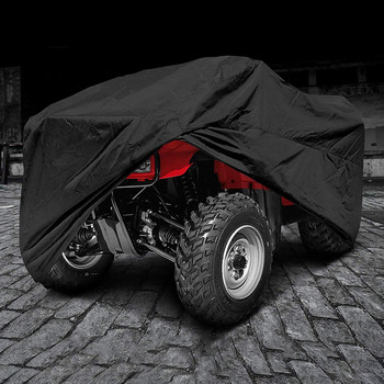 Κάλυμμα Quad Bike ATV Αδιάβροχο κάλυμμα μοτοσικλετών οχημάτων σκούτερ μοτοσικλέτας 190T Πολυεστέρας ταφτά Anti-UV PU επίστρωση Μαύρο