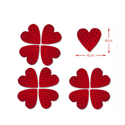 12 tükki südamekujulise komplekti kohta Automaatne välisilme universaalne ohutusmärk Helkurteip Mootorratta helkurautokleebised