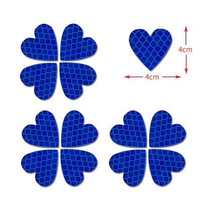 12 tükki südamekujulise komplekti kohta Automaatne välisilme universaalne ohutusmärk Helkurteip Mootorratta helkurautokleebised