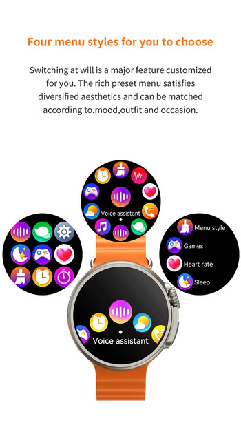 Έξυπνο ρολόι με στρογγυλή οθόνη 2023 K9 Ultra Pro Οθόνη 1,39 ιντσών Bluetooth Κλήση ασύρματης φόρτισης Αδιάβροχη αθλητική πίστα Smartwatch