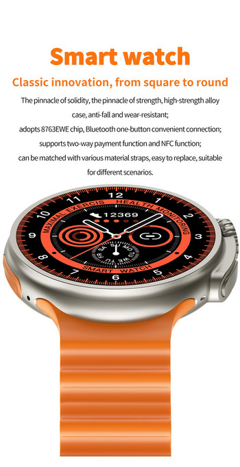 2023 K9 Ultra Pro Смарт часовник с кръгъл екран, 1,39-инчов екран, Bluetooth разговор, безжично зареждане, Водоустойчив смарт часовник за спортна писта