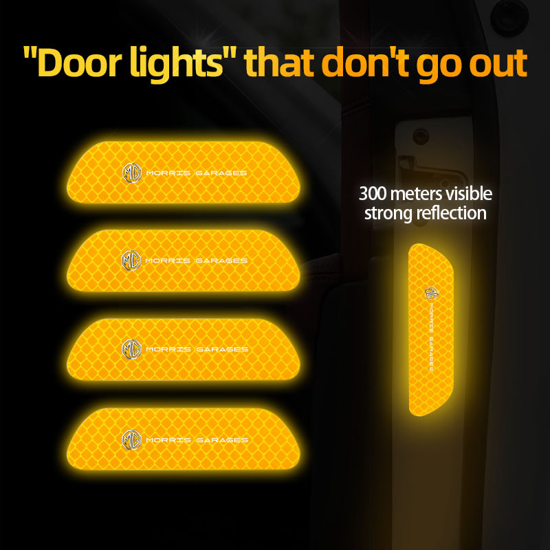 4 tk auto helkurkleebis Ööohutuse hoiatusmärgi särateip MG HS 2022 ZST ZS MG3 MG5 MG6 MG7 GT GS Hector Pilot ZX EZS jaoks