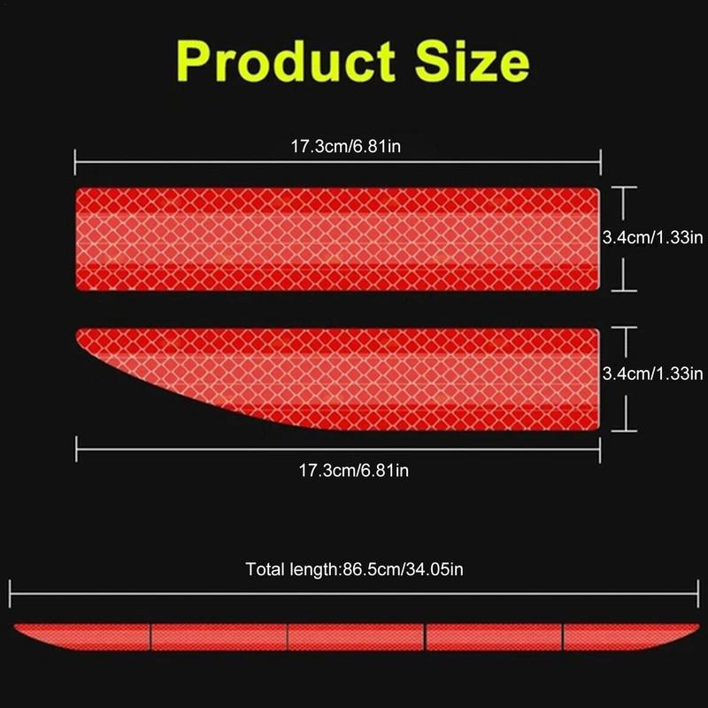 Autokleebised tahavaatepeegli helkurriba kokkupõrkevastane 5 tk hoiatuskleebised välimine helkurlint helkurriba
