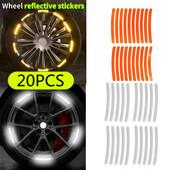 20 komada šarenih reflektirajućih traka naljepnica za glavčinu kotača automobila motocikla Naljepnica za stil automobila Naljepnica za auto moto dekor naljepnice Dodatna oprema