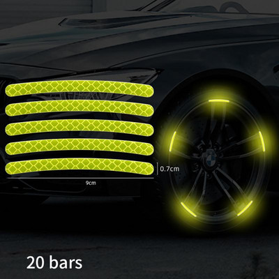 20 komada šarenih reflektirajućih traka naljepnica za glavčinu kotača automobila motocikla Naljepnica za stil automobila Naljepnica za auto moto dekor naljepnice Dodatna oprema