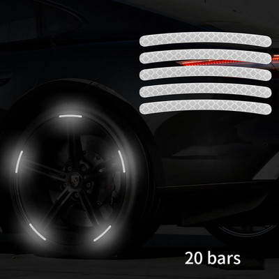 20 komada šarenih reflektirajućih traka naljepnica za glavčinu kotača automobila motocikla Naljepnica za stil automobila Naljepnica za auto moto dekor naljepnice Dodatna oprema