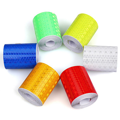 Car Reflective Tape Sticker Safety Mark Auto Motorcycle Sticker Car Self Adhesive Warning Protective Strip Film Stickers 5*100cm